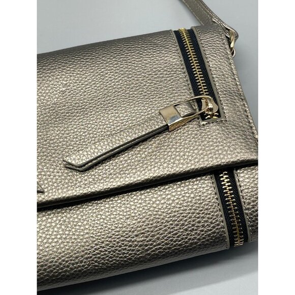 Dream Control clutch handbag purse gold snap front adjustable strap 2 zip READ - Picture 2 of 13
